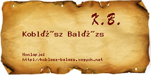 Koblász Balázs névjegykártya