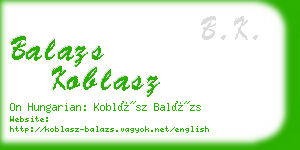 balazs koblasz business card